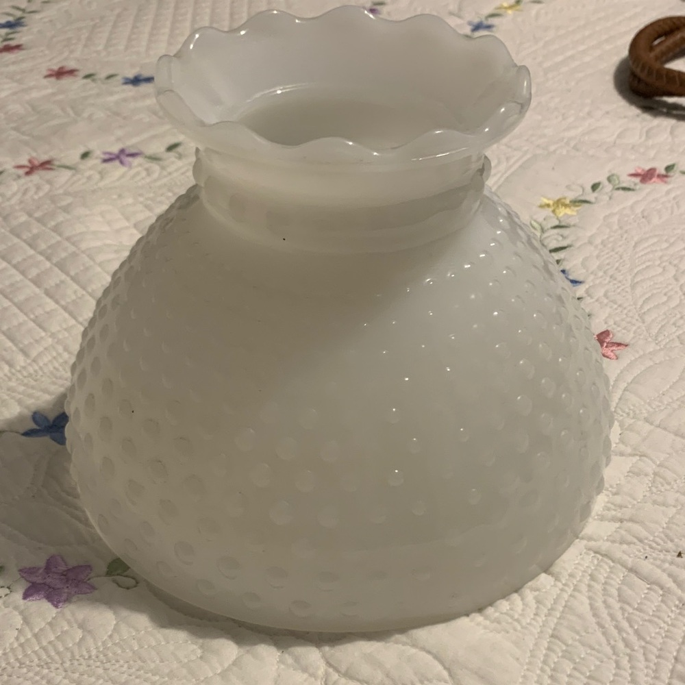 Vintage White Hobnail Lamp Shade